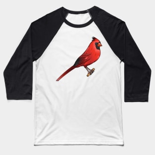 Northern cardinal bird cartoon illustration Baseball T-Shirt